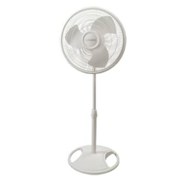 Lasko® 2520 Oscillating Stand Fan with 3 Quiet Speeds, White, 16"