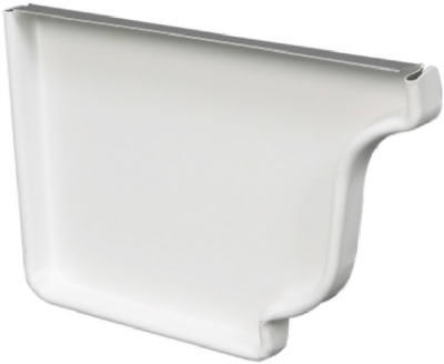 Amerimax 19005 Galvanized Steel Left End Cap 4", White