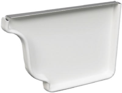 Amerimax 19006 Galvanized Right End Cap 4", White