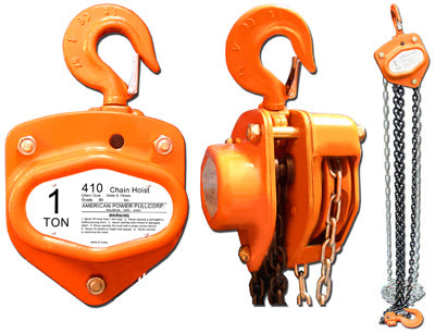 American Power Pull 410 Triple Geared Chain Block 1 Ton, 10' Lift