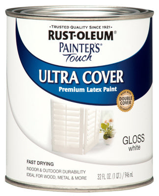 Rust-Oleum® Painter's® Touch Ultra Cover Latex Paint, 1 Qt, Gloss White
