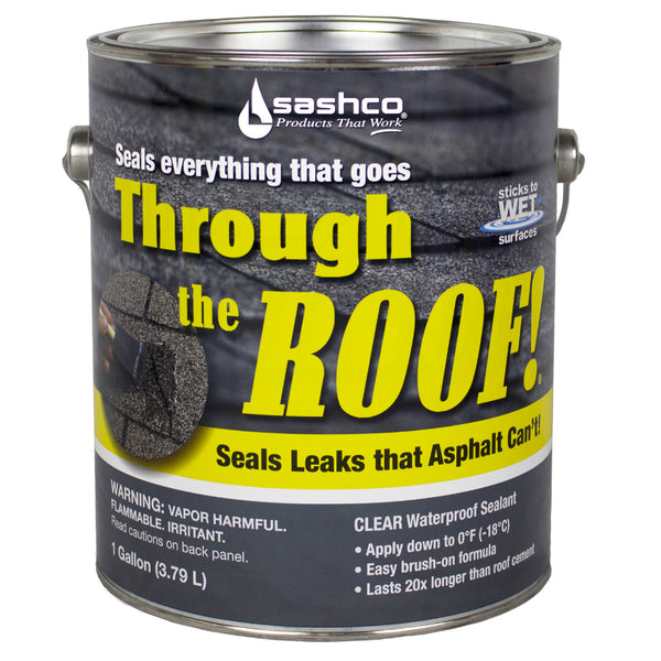 Sashco® 14024 Through the Roof!® Elastomeric Roof Sealant, 1 Gallon, Clear
