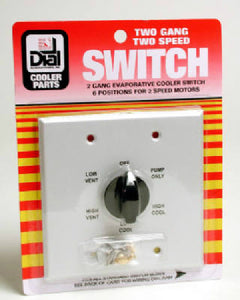 Dial Mfg 7131 2-Speed Evaporative Cooler Wall Switch with 6 Position, Metal