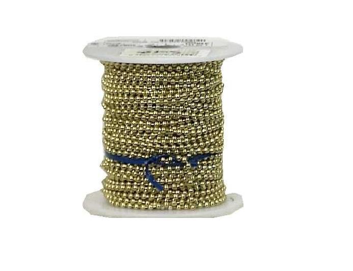 Hy-Ko KBC198BR Brass Ball Chain, #6, 100', Yellow