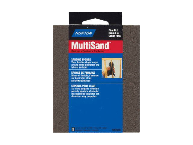 Norton® 07660700937 Extra Fine Grit Contour Sanding Sponge, 2-Pack