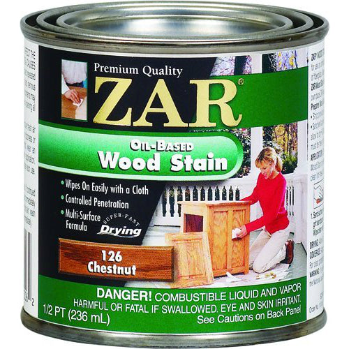 ZAR® 12606 Interior Oil-Based Wood Stain, Chestnut, 1/2 Pint