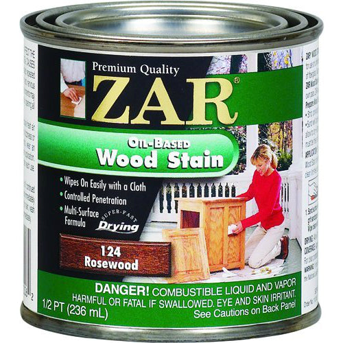 ZAR® 12406 Interior Oil-Based Wood Stain, Rosewood, 1/2 Pint