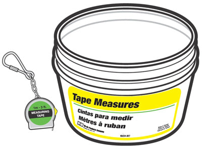 Hy-Ko Tape Measure With Key Ring In Display Bucket, 1/4" x 3', 40-Piece