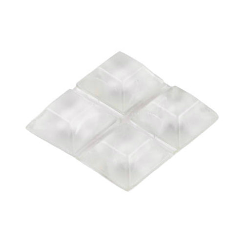 Shepherd Hardware 9565 Square Self Adhesive Vinyl Bumpers, 3/4", Clear, 12-Pack