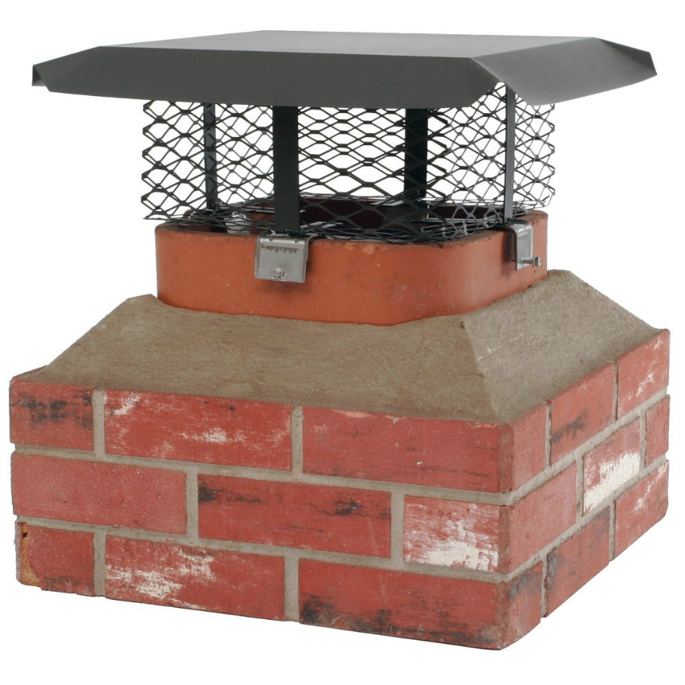 Shelter SCADJ-S-C Adjustable Small Single Flue Chimney Cap, Clamp-on, Black