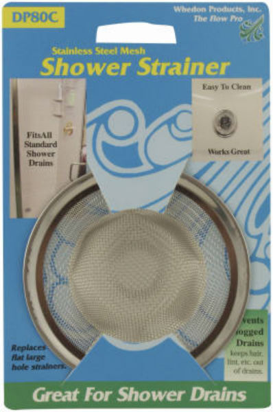 Whedon DP80C Stainless Steel Shower Mesh Strainer with Chrome Ring