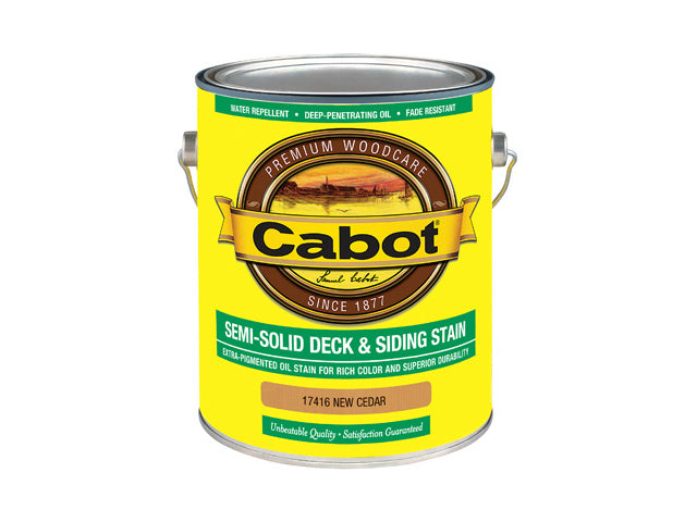 Cabot® 17416-07 Semi-Solid Deck & Siding Stain, New Cedar, 1 Gallon