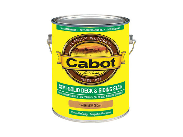 Cabot® 17416-07 Semi-Solid Deck & Siding Stain, New Cedar, 1 Gallon