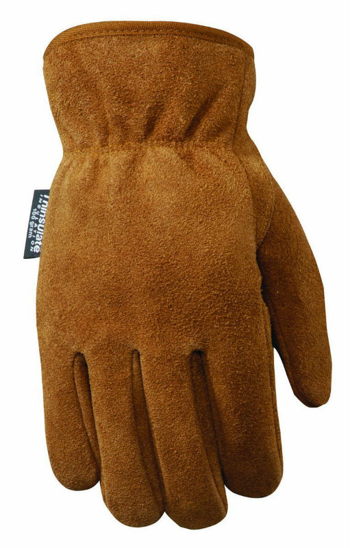 Wells Lamont® 1063M Insulated Suede Cowhide Men's Glove, Medium, Pecan Brown