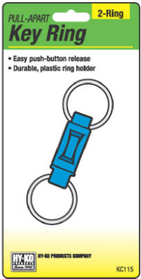 Hy-Ko KC115 Pull Apart Key Ring, 2-Ring