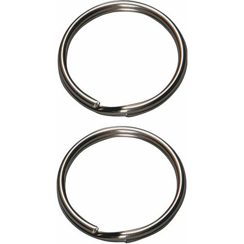 Hy-Ko KC105 Split Key Ring, Tempered Steel, 1", 2-Pack