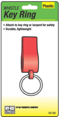 Hy-Ko KC160 Plastic Whistle Key Ring with Split Ring