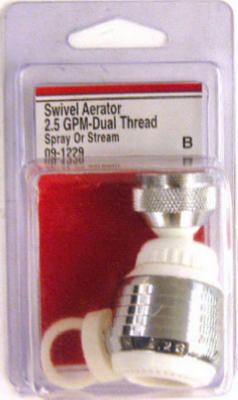 Lasco 09-1229 Dual Thread Swivel Spray Aerator Chrome, Plastic