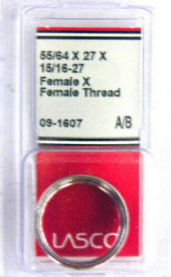Lasco 09-1607 Female To Female Faucet Adapter, Chrome