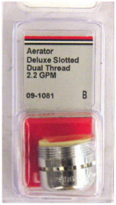 Lasco 09-1081 Deluxe Dual Thread Slotted Faucet Aerator, Chrome Plated Brass