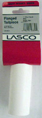Lasco 03-4301 PVC Tubular Flanged Drain Tailpiece, 1-1/2" x 4", White