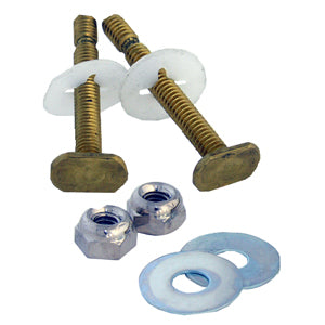 Lasco 04-3647 EZ Snap Off Toilet Flange Bolt Kit 1/4" x 2-1/4", Brass