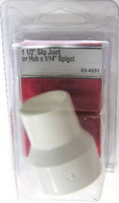 Lasco 03-4251 PVC Drain Reducing Adapter, 1-1/2" x 1-1/4", White