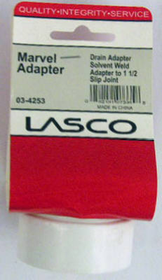 Lasco 03-4253 PVC Drain Pipe Marvel Adapter, White