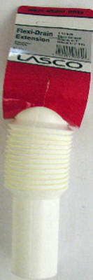Lasco 03-4317 PVC Kitchen Drain Flexible Extension Tube, White, 1-1/2" x 12"