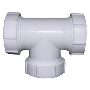 Lasco 03-4277 PVC Lavatory/Kitchen Drain Tee, White