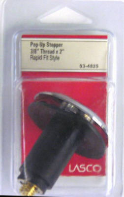 Lasco 03-4825 Bathtub Tip Toe Drain Stopper, 3/8" x 2", Chrome Plated