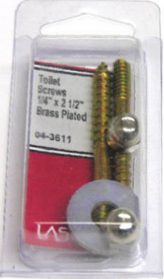 Lasco 04-3611 Toilet Closet Screw, 1/4" x 2-1/2"