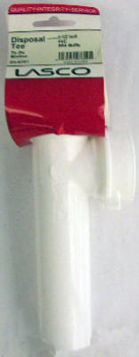 Lasco 03-4281 PVC Slip-Joint Drain Tee w/Tailpiece & Baffle, 1-1/2"x7", White