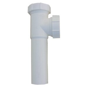 Lasco 03-4281 PVC Slip-Joint Drain Tee w/Tailpiece & Baffle, 1-1/2"x7", White