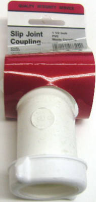 Lasco 03-4271 Plastic Tubular Slip-Joint Both Ends Coupling, White, 1-1/2"
