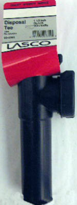 Lasco 03-4283 PVC Lavatory Kitchen Drain Tee with Tailpiece 1-1/2" x 7", Black