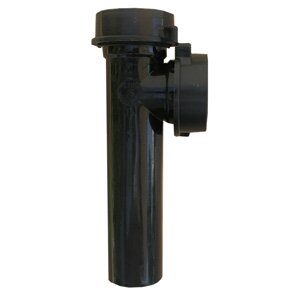 Lasco 03-4283 PVC Lavatory Kitchen Drain Tee with Tailpiece 1-1/2" x 7", Black