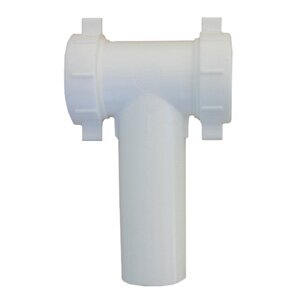 Lasco 03-4291 PVC Slip-Joint Center Outlet Baffle Tee w/Tailpiece 1-1/2",White