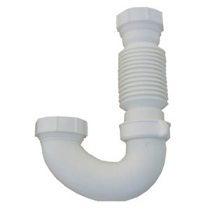 Lasco 03-4225 PVC Tubular Flexible J-Bend, White, 1-1/2"
