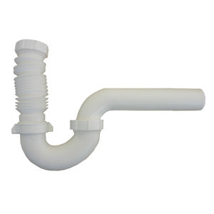 Lasco 03-4235 PVC Complete P-Trap with Flexible J-Bend, White, 1-1/2"