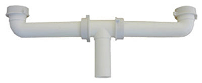 Lasco 03-4209 PVC 2 Bowl End Center Outlet Drain 1-1/2" x 16", White