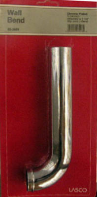 Lasco 03-3459 Lavatory Drain P-Trap Brass Wall Tube, 1-1/4" x 6-1/2", Chrome