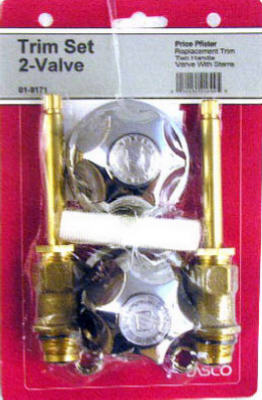 Lasco 01-9171 Price Pfister 2-Valve Tub & Shower Handle Rebuild Kit, Chrome