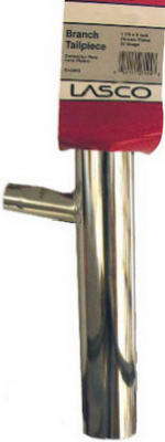 Lasco 03-2843 Dishwasher Direct Connect Branch Tailpiece, 1-1/2" x 8", Chrome
