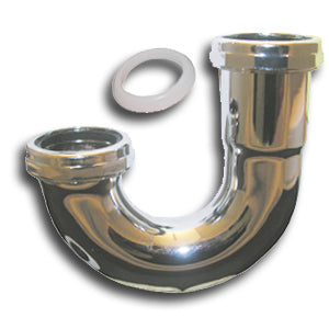 Lasco 03-3507 Kitchen Drain J-Bend, 22-Gauge Chrome Plated Brass, 1-1/2"