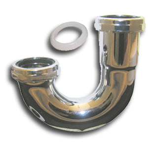 Lasco 03-3513 Kitchen Drain J-Bend, 22-Gauge Chrome Plated Brass, 1-1/2"