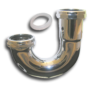 Lasco 03-3513 Kitchen Drain J-Bend, 22-Gauge Chrome Plated Brass, 1-1/2"