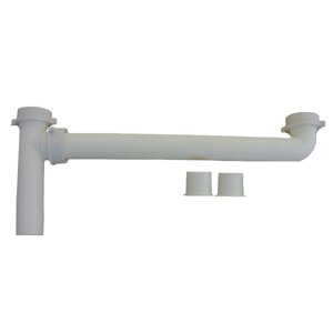 Lasco 03-4201 White PVC 2 Bowl End Outlet Drain, 1-1/2" x 16"