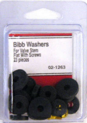 Lasco 02-1263 Flat Rubber Bibb Washers with Brass Screws Assortment , 23-Pack