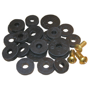Lasco 02-1263 Flat Rubber Bibb Washers with Brass Screws Assortment , 23-Pack